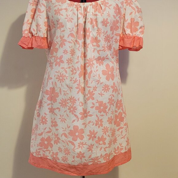 Handmade Cotton Summer Dress Pink floral - Picture 2 of 4